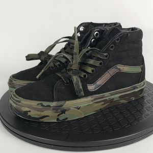 Vans Old Skool Sk8-Hi Black/Green Camo Shoes Youth Size 4 Women’s Size 5.5